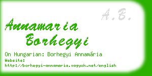 annamaria borhegyi business card