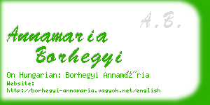 annamaria borhegyi business card